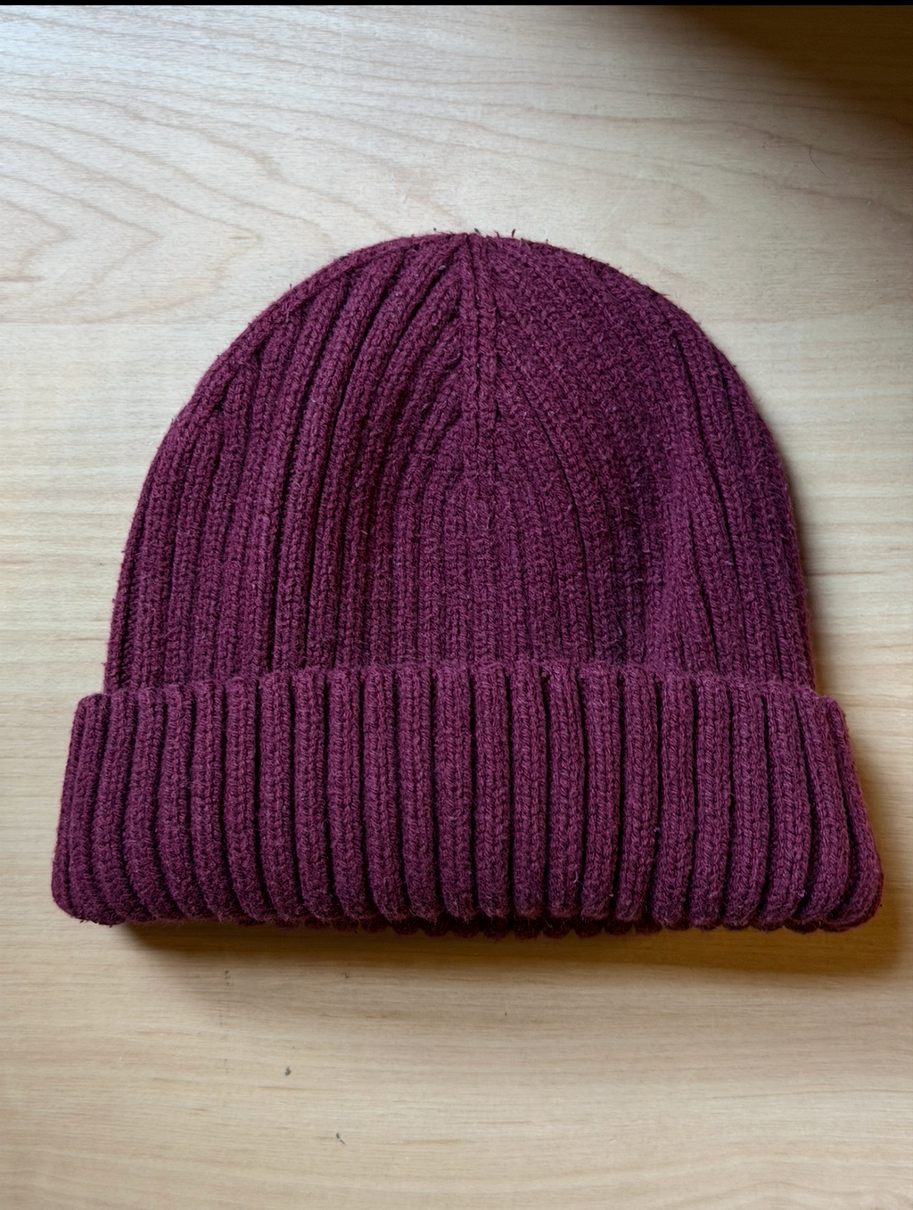 H&M Burgundy Rib Knit Beanie Toque — 3T-4T