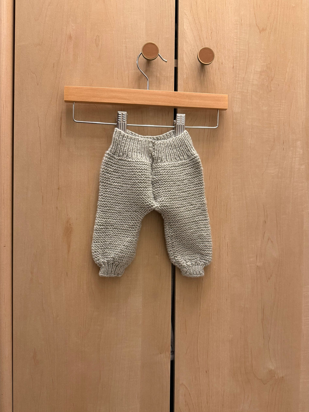 Handmade Grey Knit Jogger Pants / 0-3m