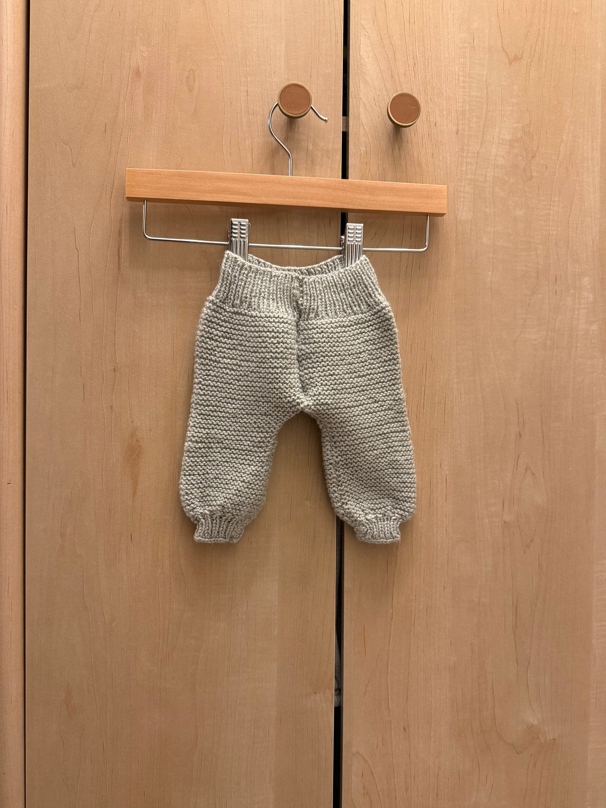 Handmade Grey Knit Jogger Pants / 0-3m