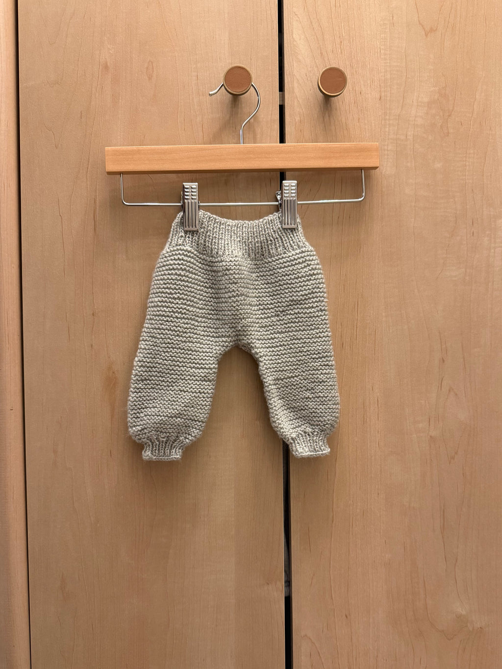 Handmade Grey Knit Jogger Pants / 0-3m
