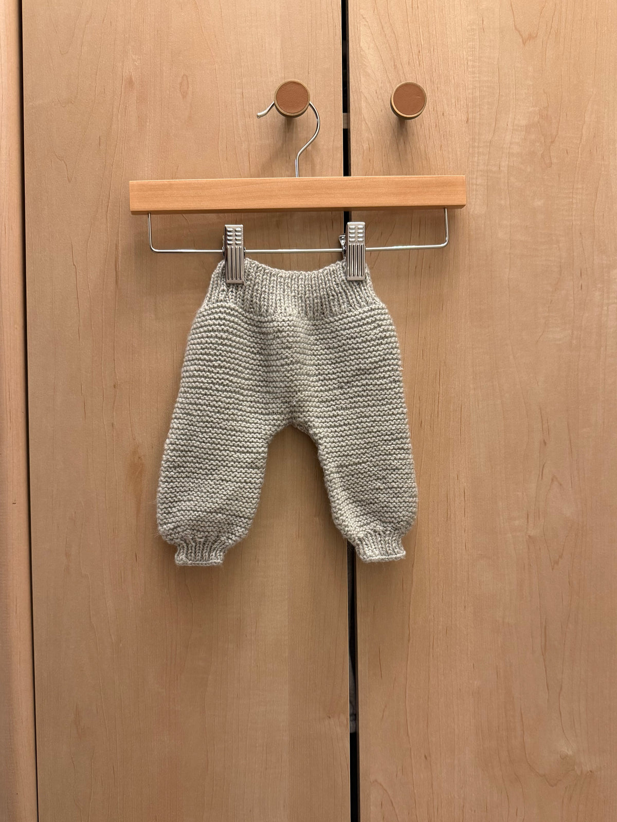 Handmade Grey Knit Jogger Pants / 0-3m