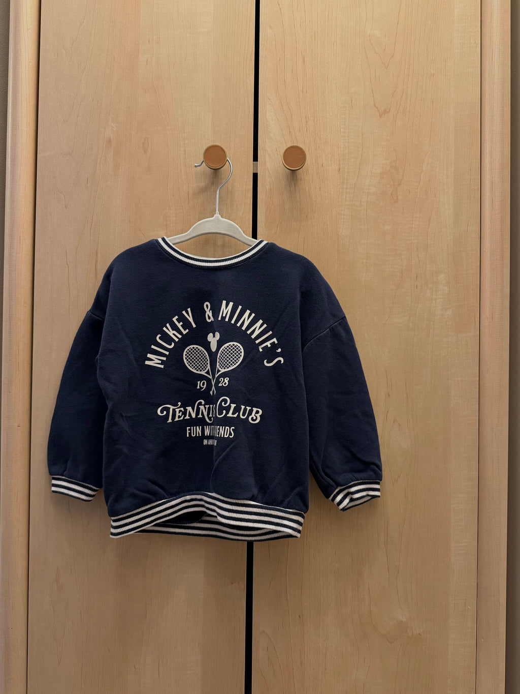 Disney H&M Mickey & Minnie Navy Blue Crewneck Sweater — 2T