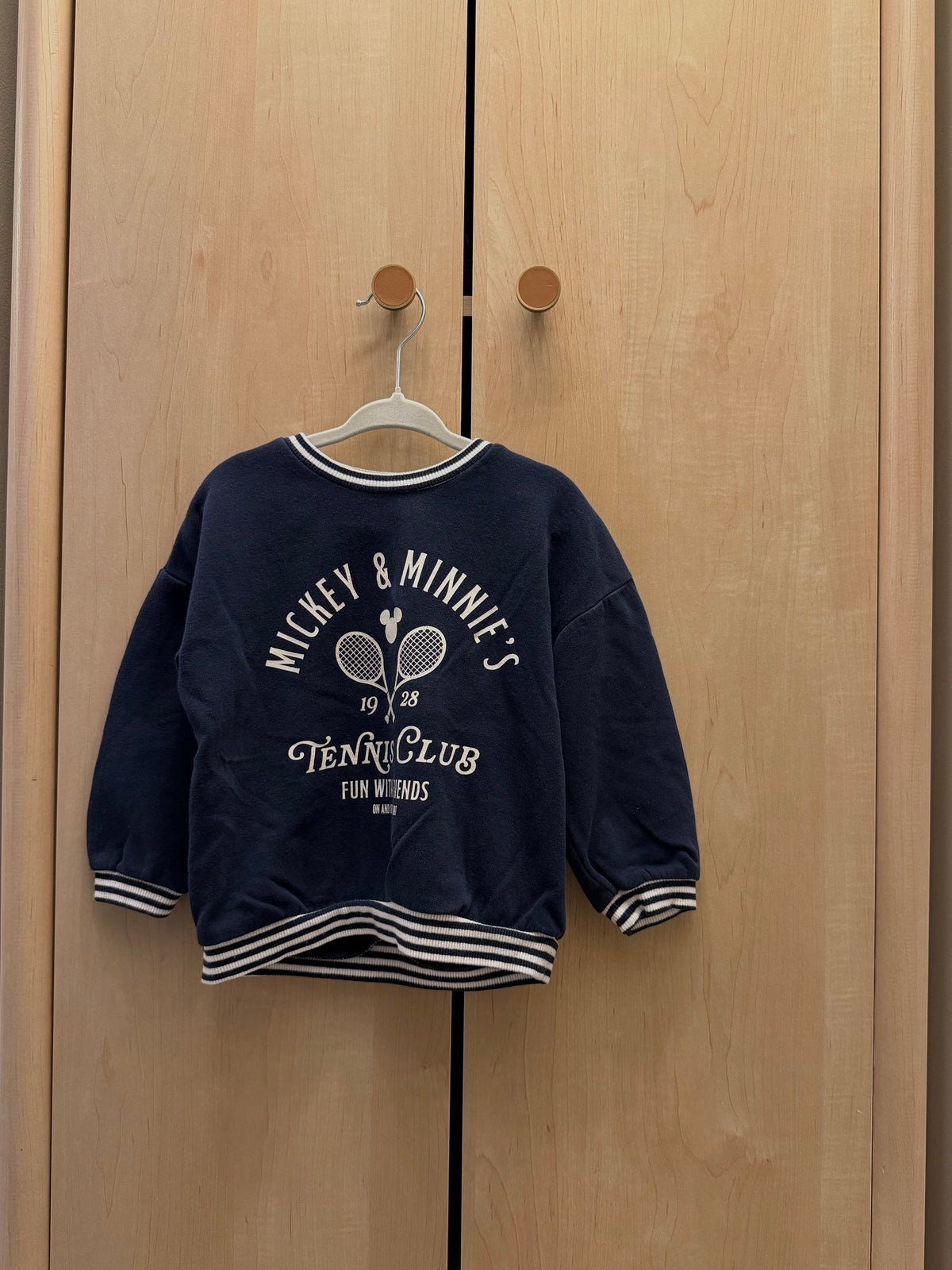Disney H&M Mickey & Minnie Navy Blue Crewneck Sweater — 2T
