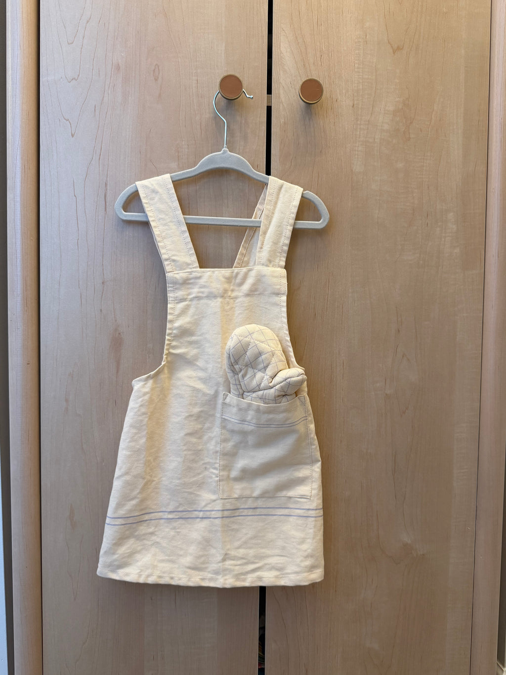 Zara Home Kids Cotton Apron and Oven Mitt Set for Kitchen Pretend Play