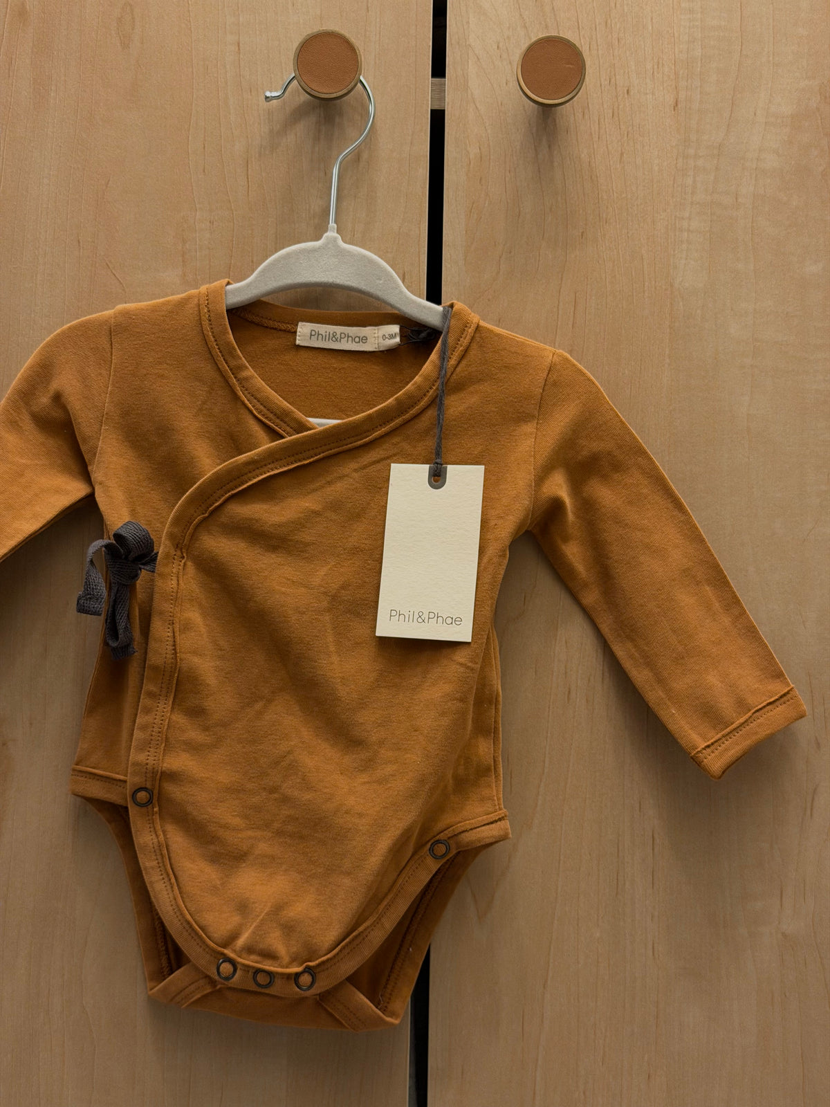 NWT Phil & Phae Rust Wrap Tie Bodysuit — 0-3m