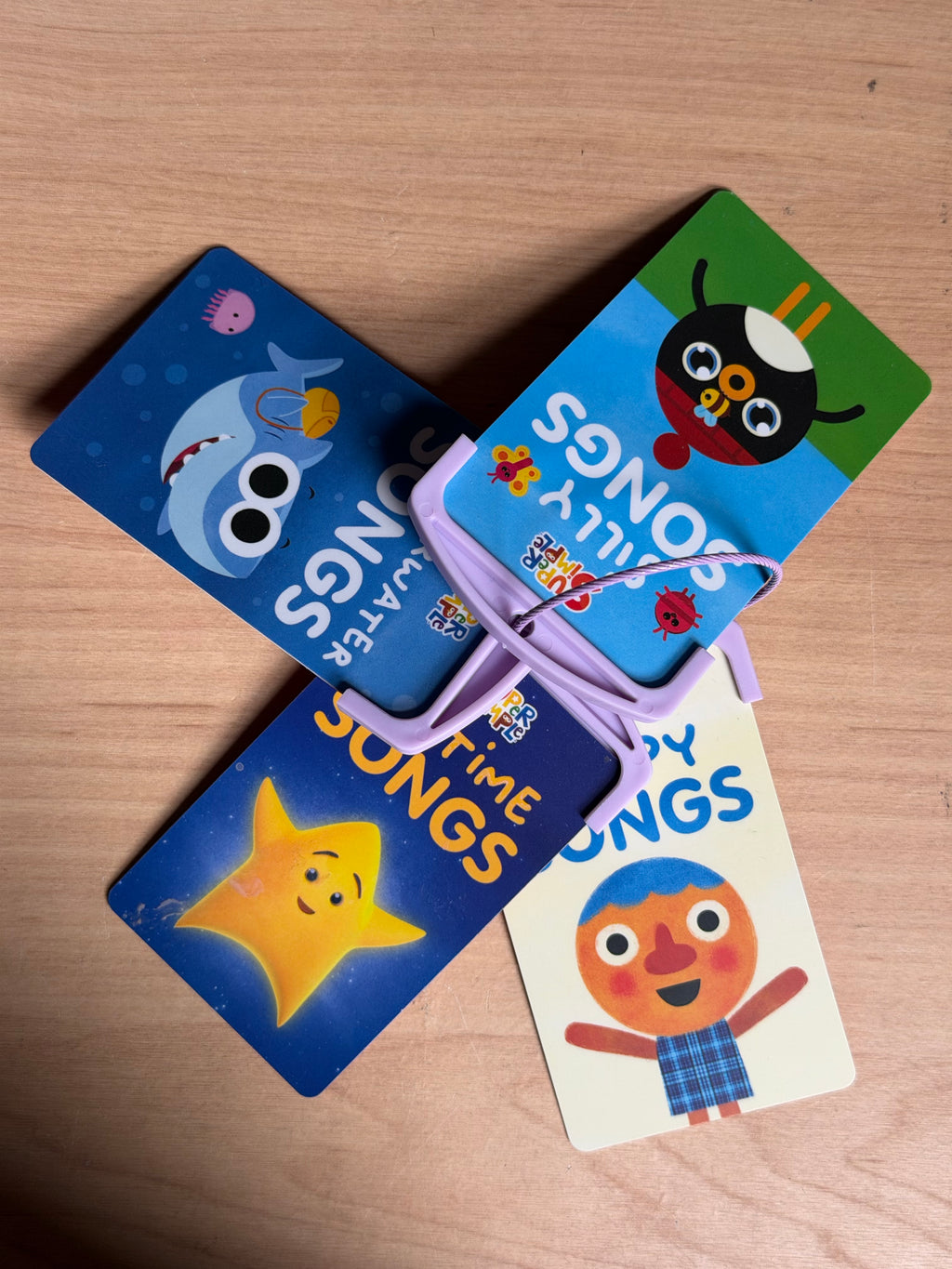 Super Simple Songs — 4 Yoto Cards with Ring and Cardholders