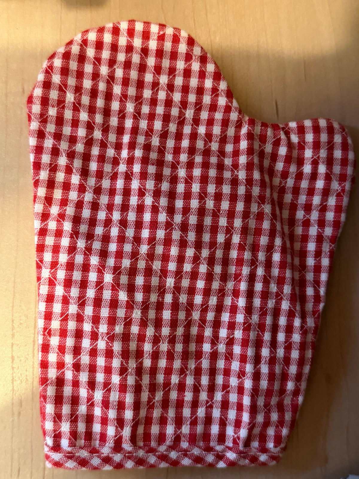 Play Apron with Vintage Cars/Trucks Print and Red Gingham Oven Mitt Set