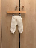Handmade White Knit Jogger Pants / 0-3m