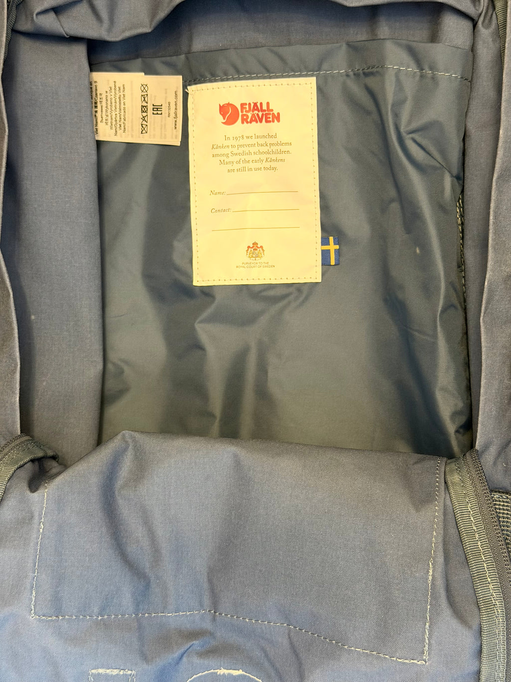 Fjallraven Kanken Classic Backpack Muted Blue 23510 Sweden Canvas — 16L