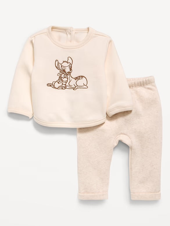 Disney Old Navy Bambi Crewneck Sweater and Joggers Set — 3-6m