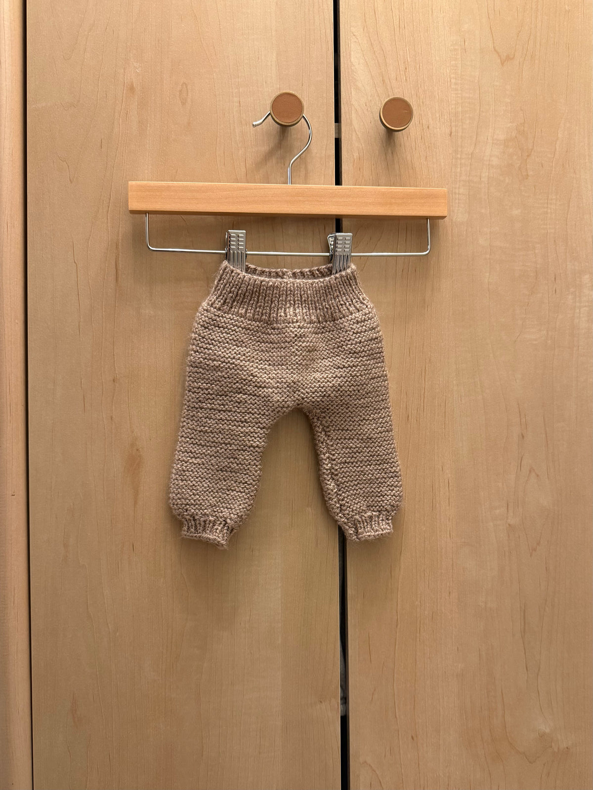 Handmade Brown Knit Jogger Pants / 0-3m