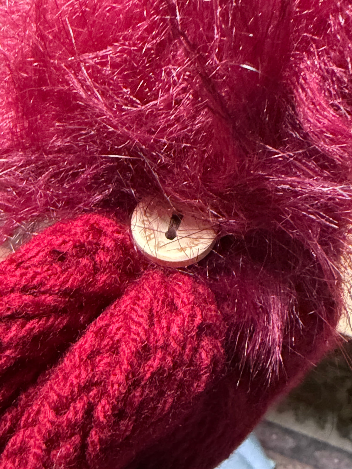 Hand Knit Red Toque Beanie with Pom Pom — Toddler