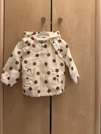 Tahari Brown & White Polka Dot Hooded Jacket — 12m