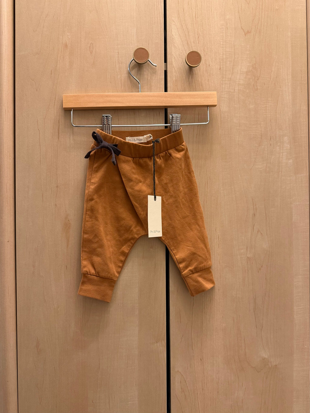NWT Phil & Phae Organic Cotton Rust Harem Pants with Side Tie / 0-3m