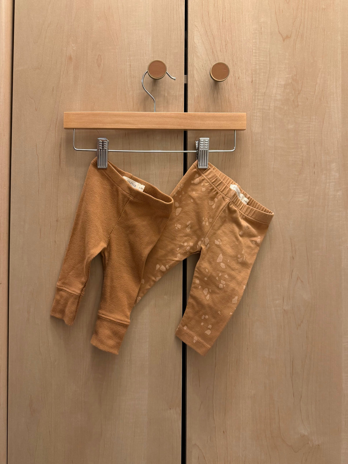 Phil & Phae Organic Cotton Rust Leggings Set of 2 — 0-3m