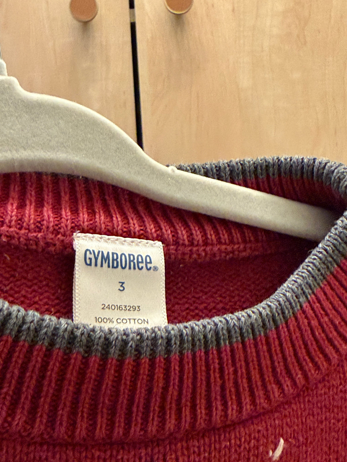 Gymboree Red Argyle Crewneck Sweater — 3T
