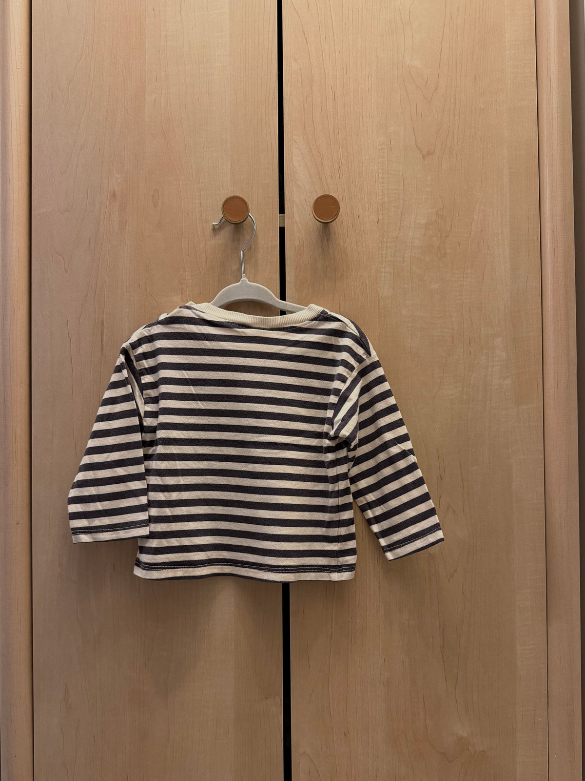 H&M Long Sleeve Striped Top - Black & White — 9-12m