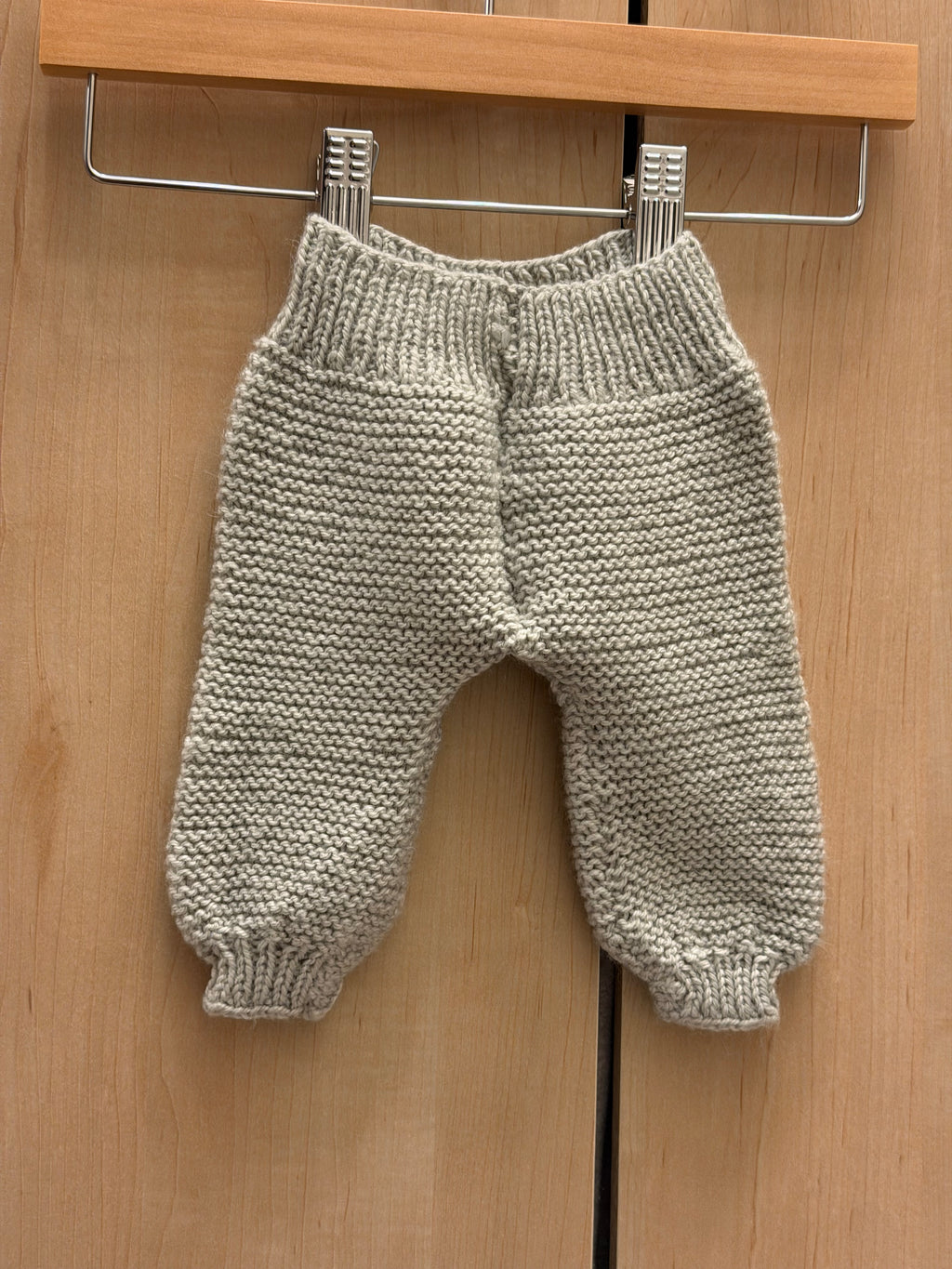 Handmade Grey Knit Jogger Pants / 0-3m