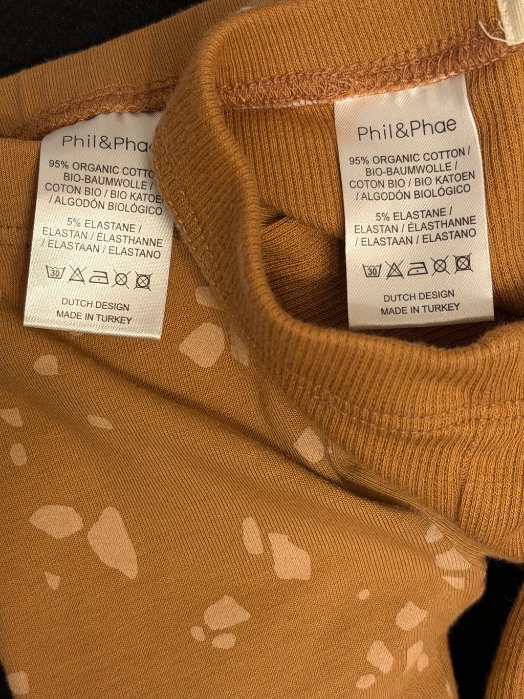 Phil & Phae Organic Cotton Rust Leggings Set of 2 — 0-3m