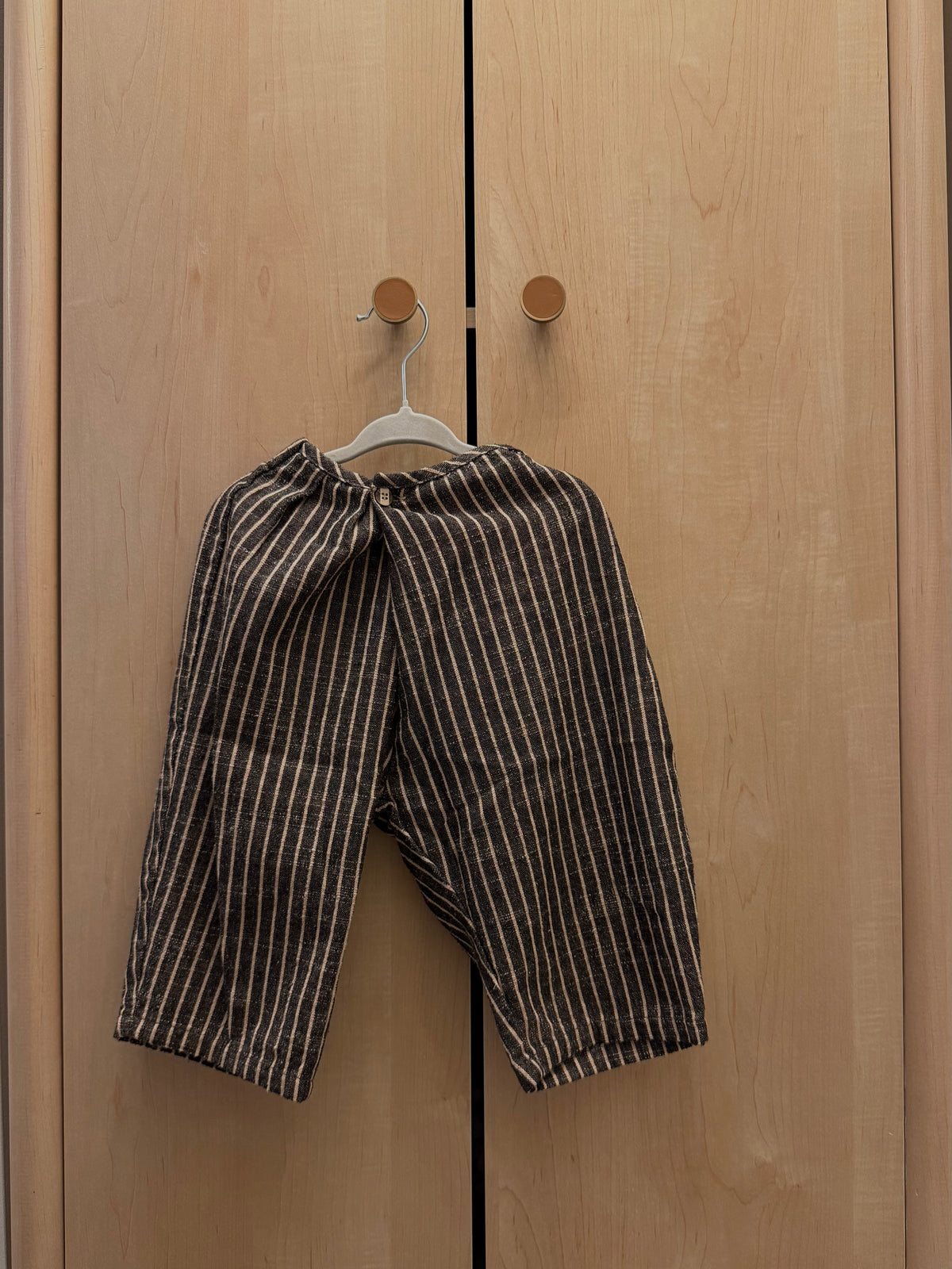 Brown Striped Relaxed Pants — 2T
