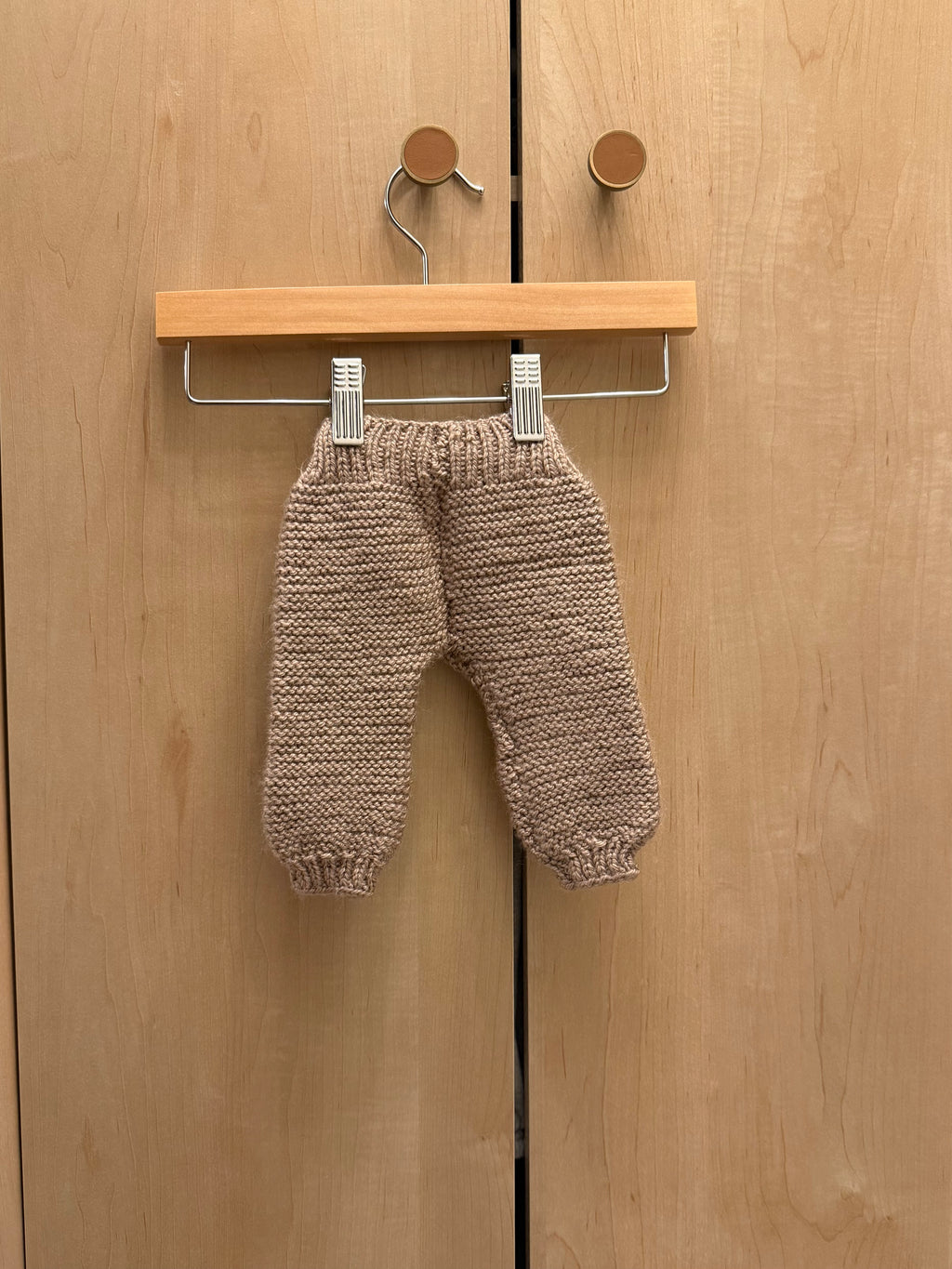 Handmade Brown Knit Jogger Pants / 0-3m