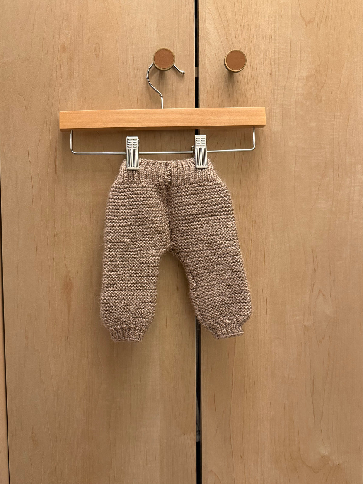 Handmade Brown Knit Jogger Pants / 0-3m