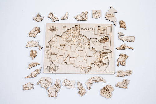 (New) Toy Maker of Lunenburg Kids Canada Map Puzzle with Native Animals
