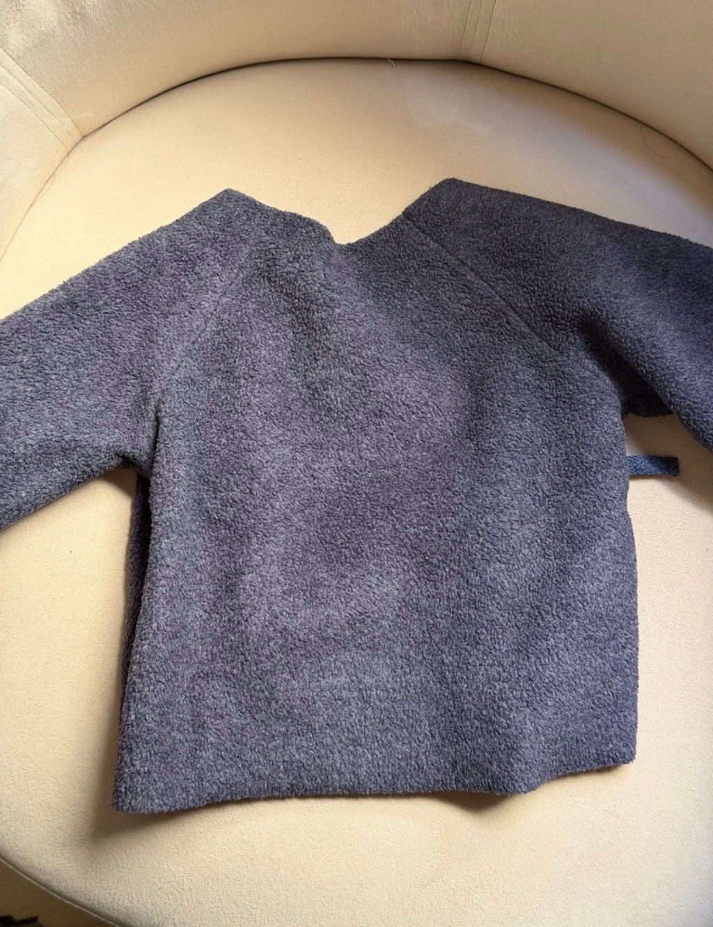 Makié Navy Blue Japanese Fleece Kimono Wrap Cardigan Sweater — 12-18m
