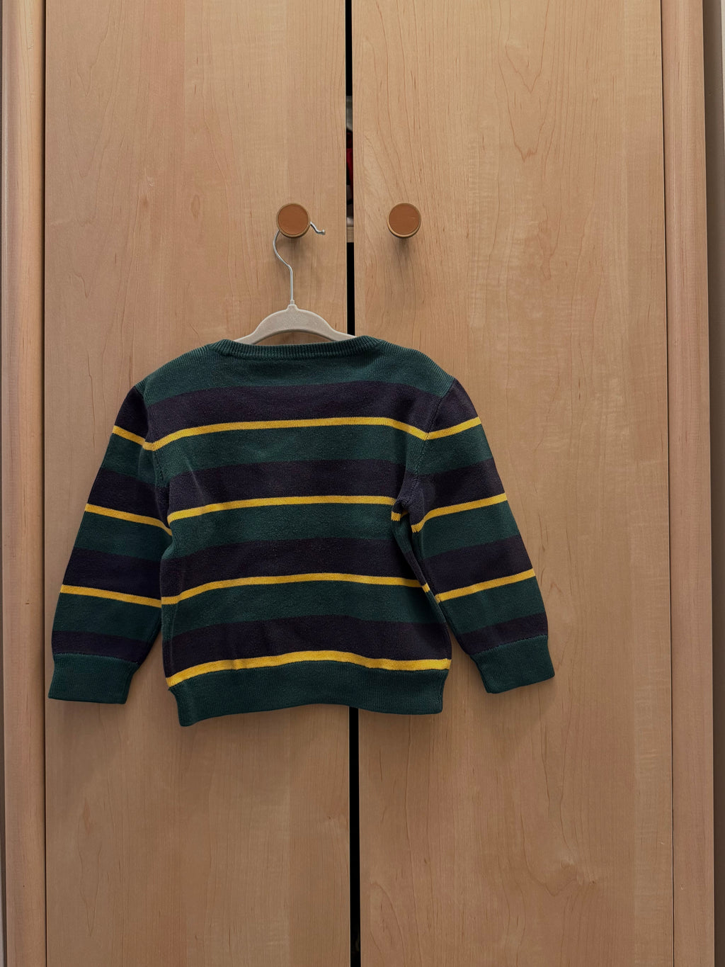 Ralph Lauren Navy Blue Green & Yellow Striped Sweater — 2T