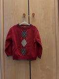 Gymboree Red Argyle Crewneck Sweater — 3T