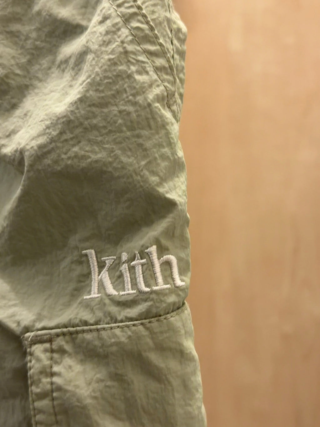 KITH Sage Green Water Resistant Cargo Pants — 2T