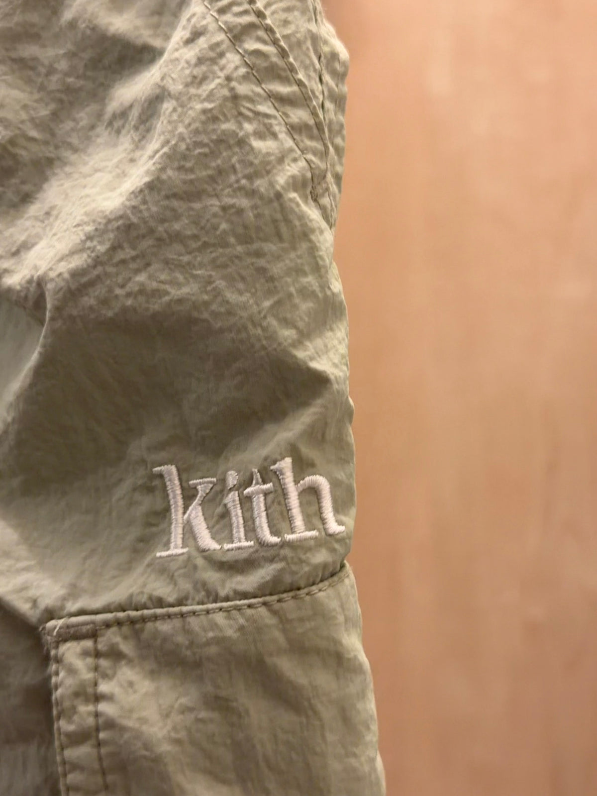 KITH Sage Green Water Resistant Cargo Pants — 2T