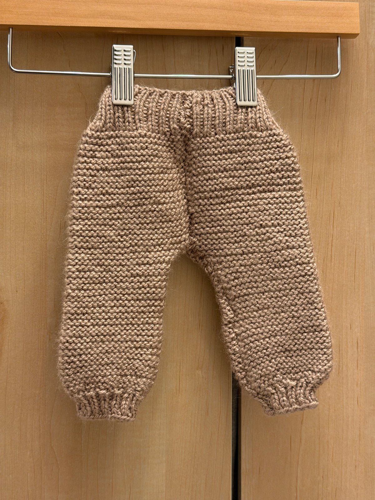 Handmade Brown Knit Jogger Pants / 0-3m