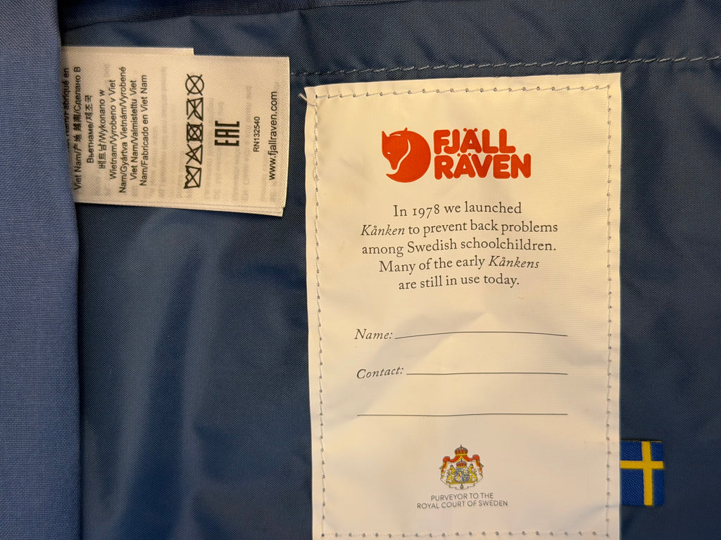 Fjallraven Kanken Classic Backpack Muted Blue 23510 Sweden Canvas — 16L
