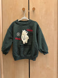 Zara Green Crewneck Sweater with Fuzzy Polar Bear Detail — 2T (fits like 3T)