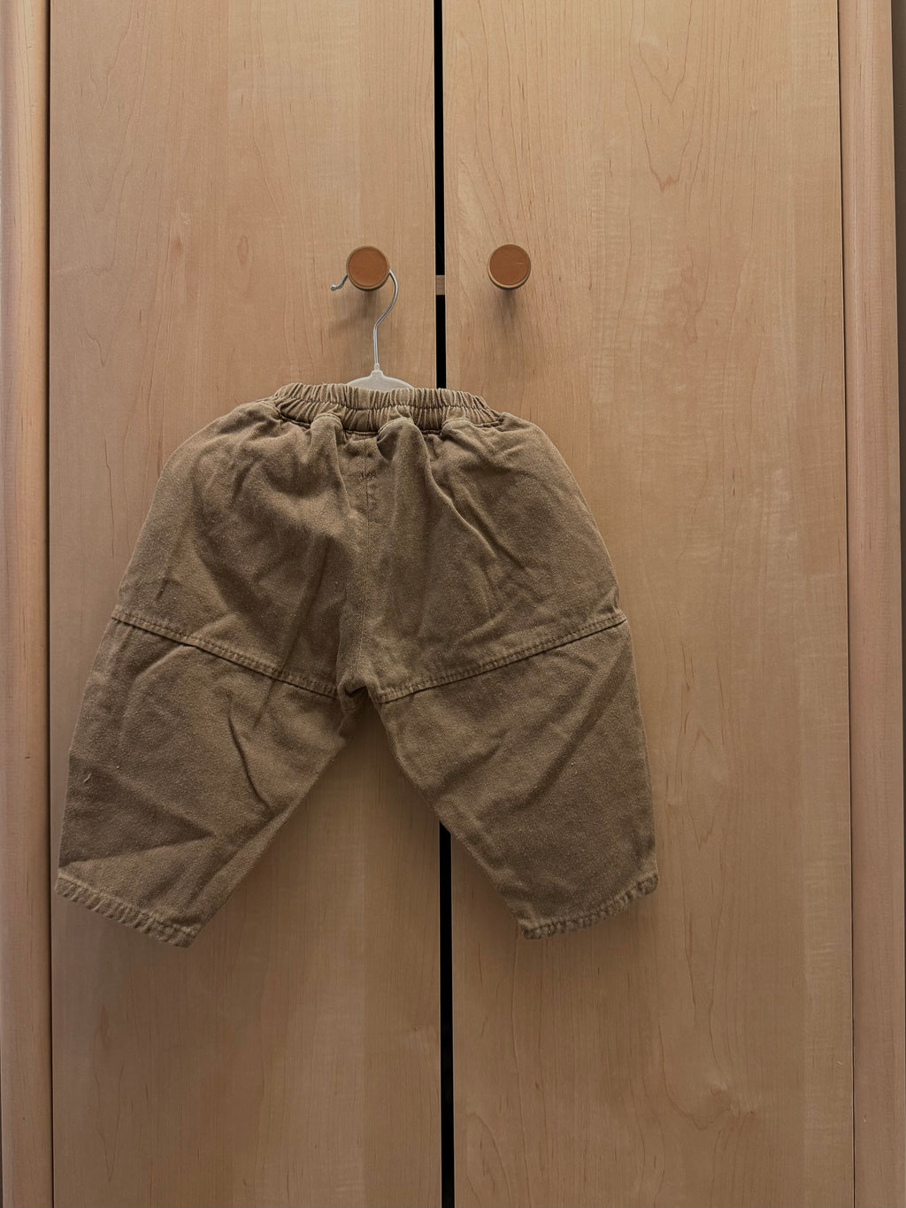 Brown Oversized Pull On Barrel Pants — 9-12m
