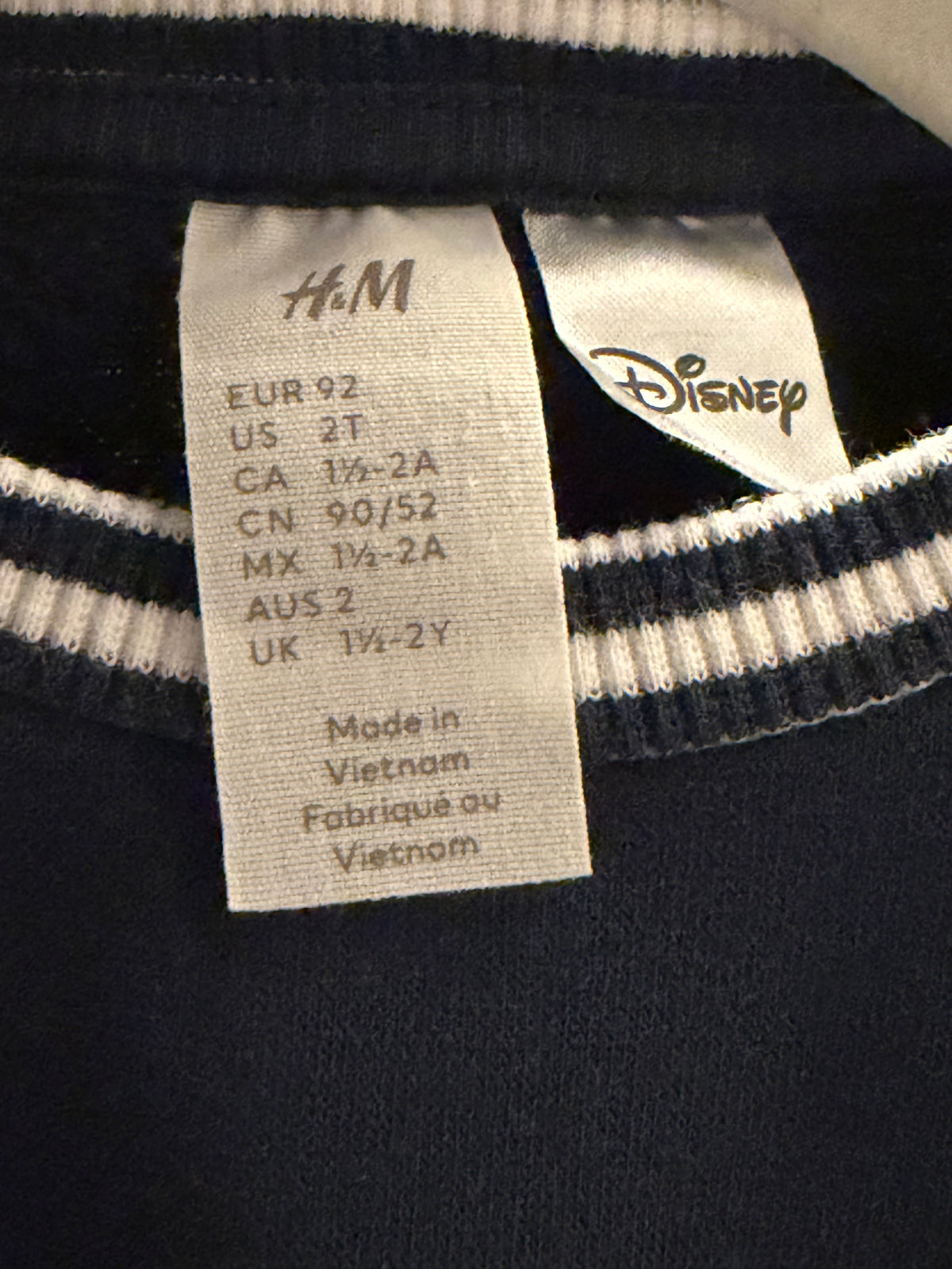 Disney H&M Mickey & Minnie Navy Blue Crewneck Sweater — 2T