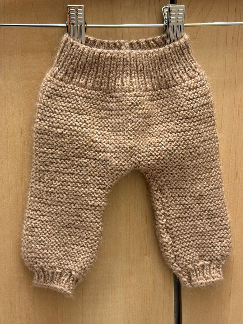 Handmade Brown Knit Jogger Pants / 0-3m