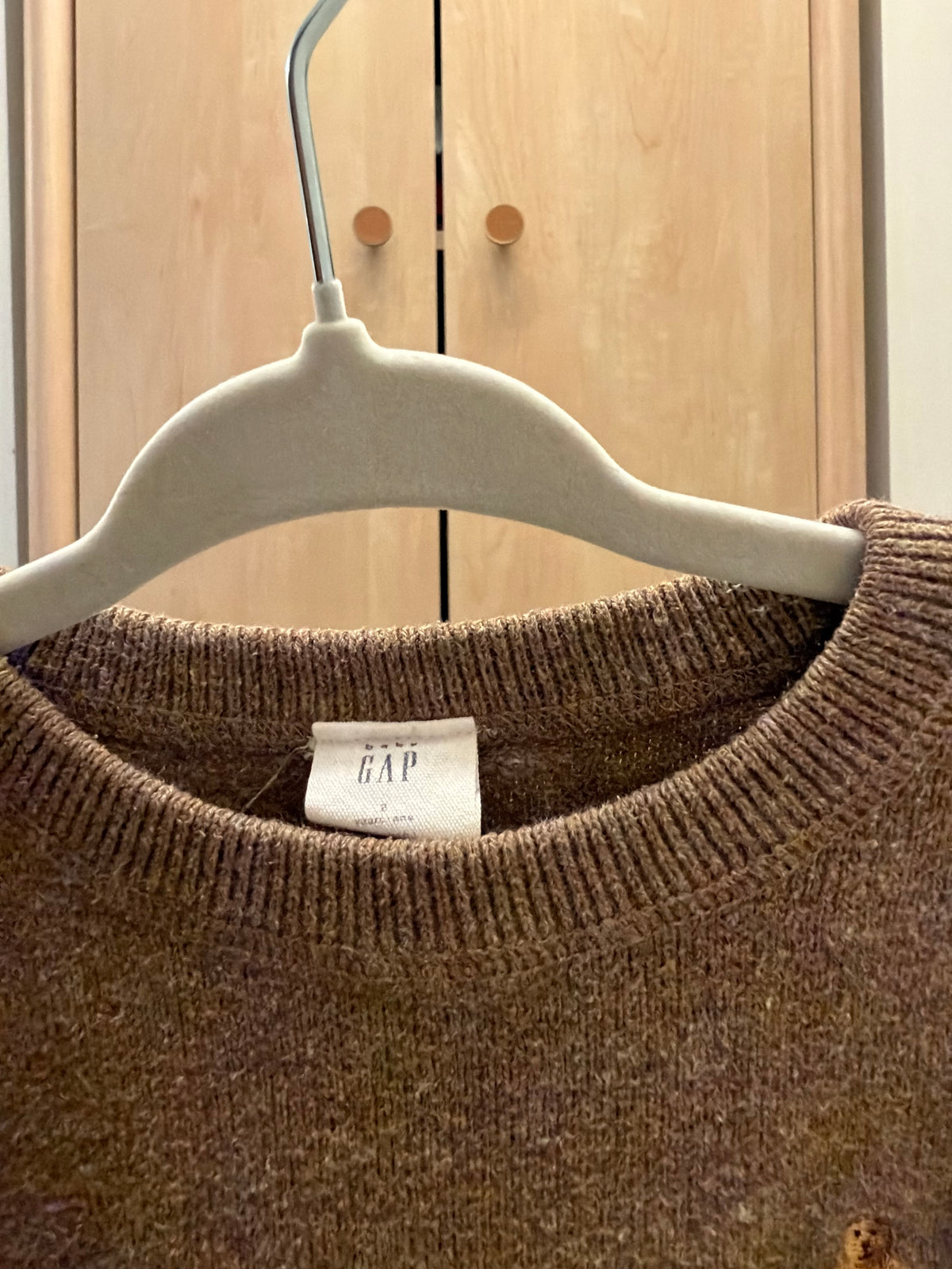 Baby Gap Brown Cotton Blend Crewneck Sweater — 2T