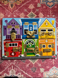 Melissa & Doug Wooden Latches Locks and Doors Busy Board/Sensory Activity Toy