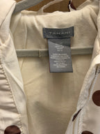 Tahari Brown & White Polka Dot Hooded Jacket — 12m