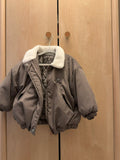 Padded Bomber Jacket with Shearling Collar — 3T