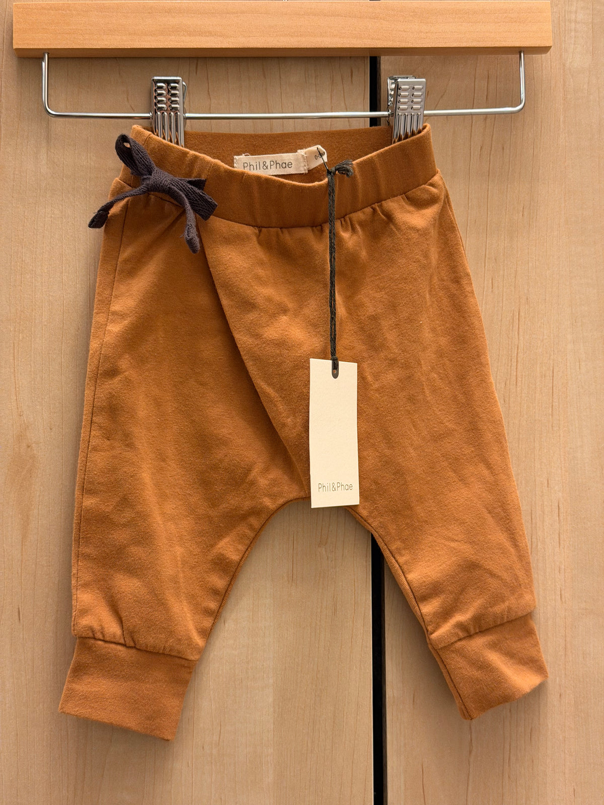 NWT Phil & Phae Organic Cotton Rust Harem Pants with Side Tie / 0-3m