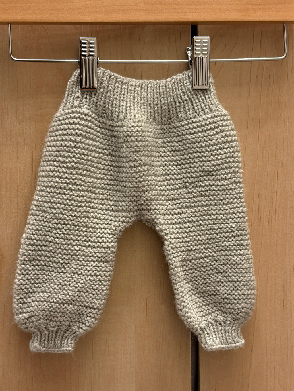 Handmade Grey Knit Jogger Pants / 0-3m
