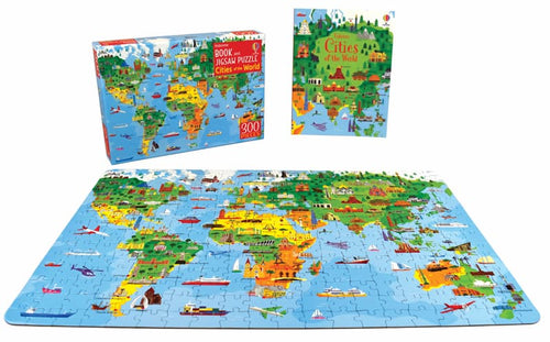 (New) Unopened Usborne Cities of the World Book and Jigsaw Puzzle Set