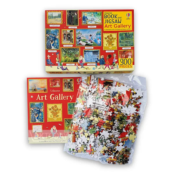 (New) Unopened Usborne Art Gallery Book and Jigsaw Puzzle Set